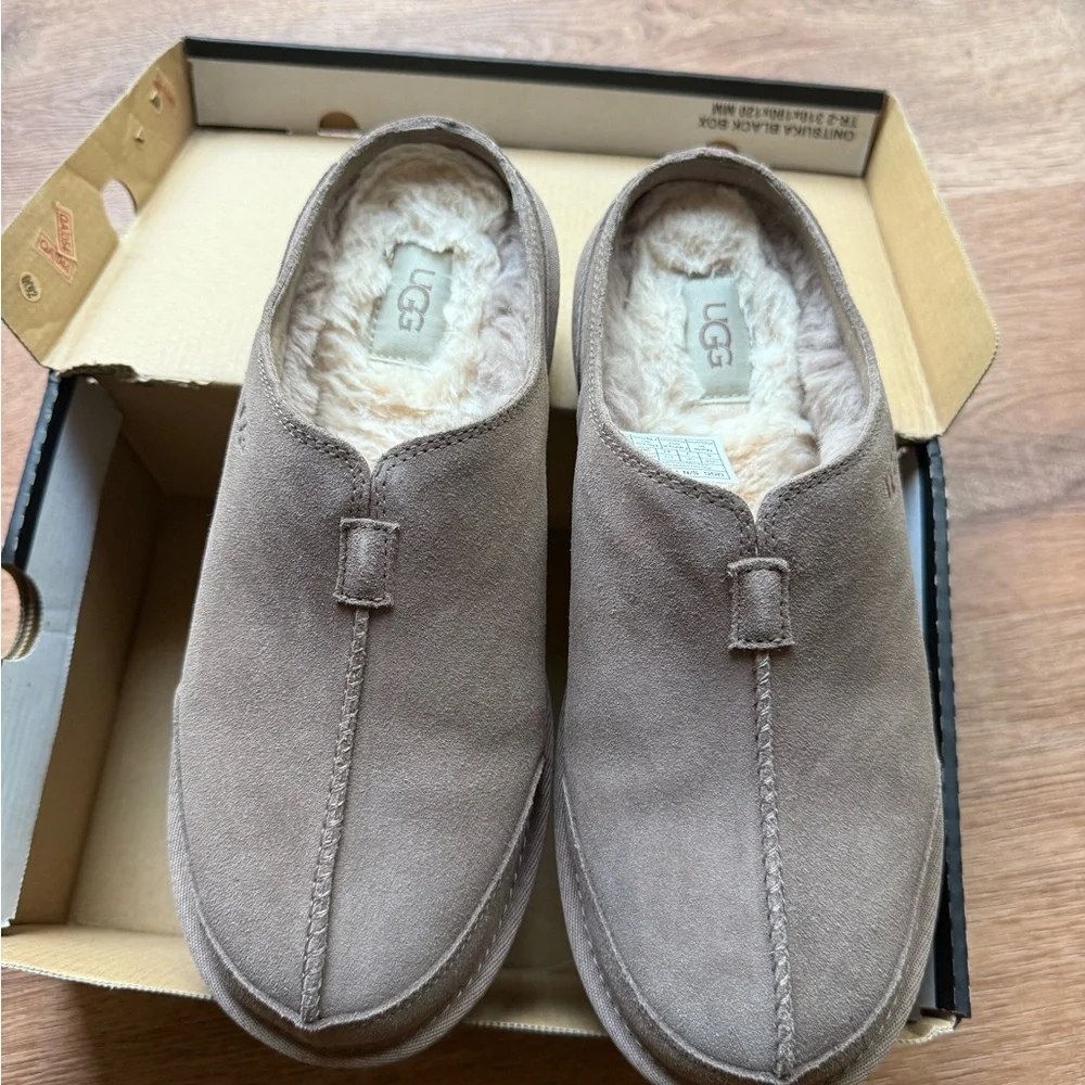UGG Men’s Slip-On Suede Loafers in Taupe